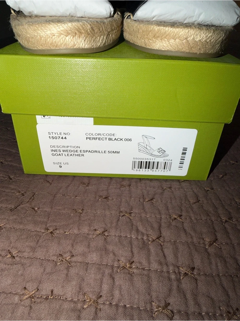 Tory Burch Ines Wedge Espadrille Leather Size 9 (NWT)